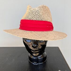 VTG Panama Style Sun Hat Open Weave Summer Hat Resort Unisex USA